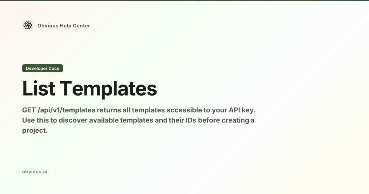 List Templates — Obvious Help Center