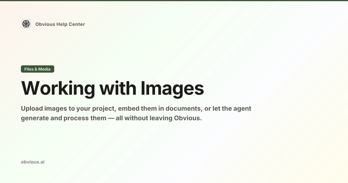 Working with Images — Obvious Help Center